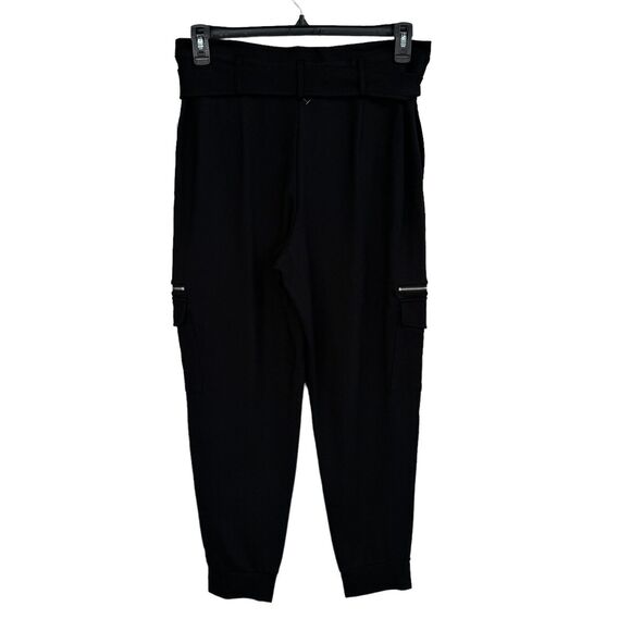 Bar III Large Career Pants Pockets Hi-Rise Pull-On Stretch Cuffed Hems Black New - Picture 5 of 10